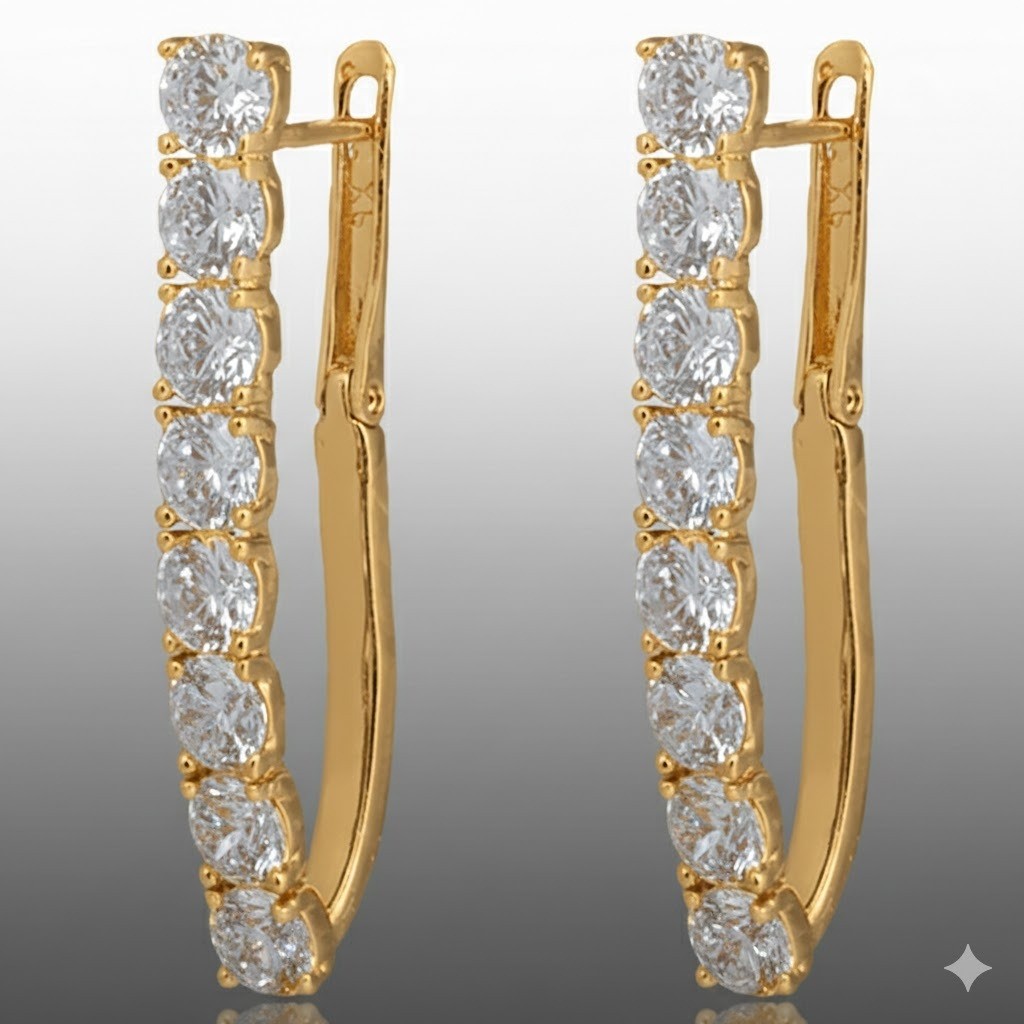 Позолочені сережки  Xuping 24734 фото | Brulik