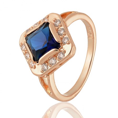 Позолоченное кольцо Fallon 83200636-синий фианит фото | Brulik