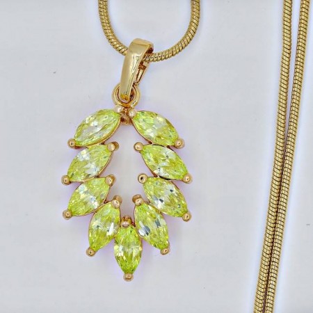 Кулон "Лепесток" 30967-светло-зеленый фото | Brulik