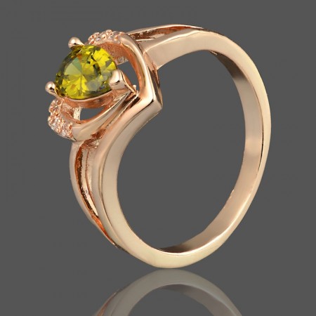 Позолоченное кольцо  Fallon 83200960-зеленые фианиты фото | Brulik