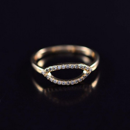 Позолоченное кольцо с фианитами Xuping 10-1806 фото | Brulik