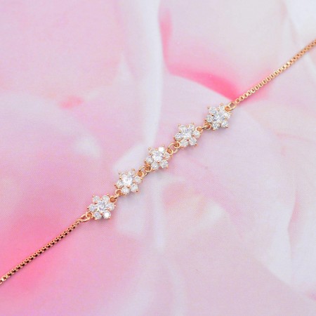 Позолоченный браслет с фианитами ХР 7021-белый фото | Brulik