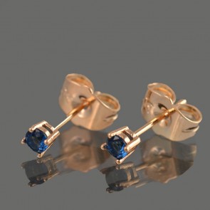 Позолочені сережки-гвоздики Xuping 9826-синій фото | Brulik