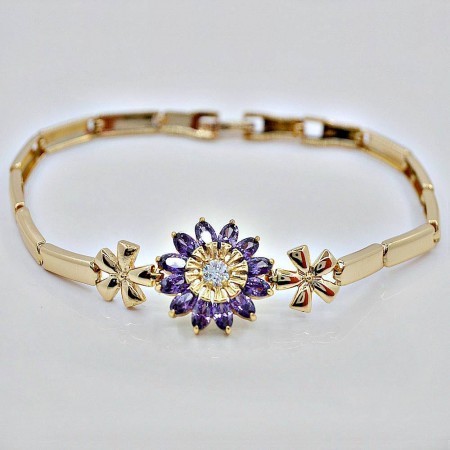 Цветочный браслет  72794 - фиолетовый фото | Brulik