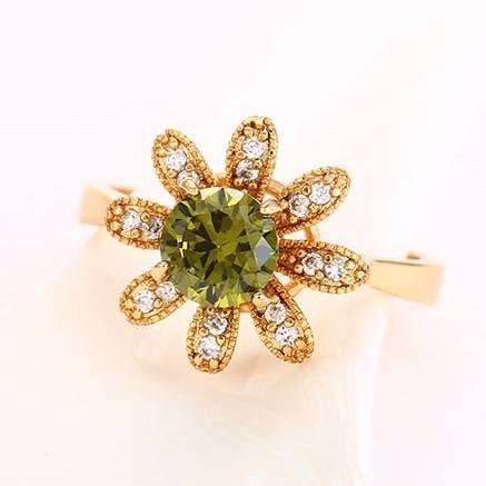 Роскошное кольцо оптом 12677 - зеленый фото | Brulik