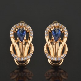 Позолоченные серьги  XP 2962-синий