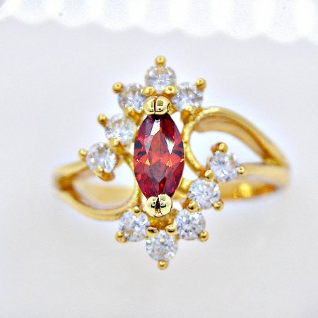 Ювелирное изысканное кольцо 11425-красный фото | Brulik