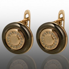 Позолочені сережки з керамікою Xuping 24725 фото | Brulik