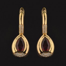 Позолоченные серьги  XP 9153-красный