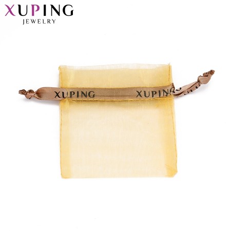 Мешочки золотые Xuping из органзы для бижутерии 6.5*8.5 фото | Brulik