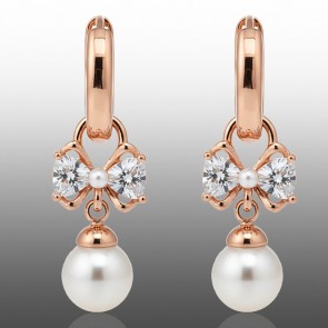 Позолочені сережки з перлинками Xuping 24306 фото | Brulik