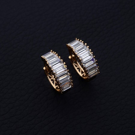 Лучезарные серьги с фианитами Xuping 10-2382- белый фото | Brulik