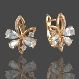 Позолоченные серьги  XP 20095-белый