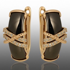 Позолочені сережки керамічні Xuping 24060-чорні фото | Brulik