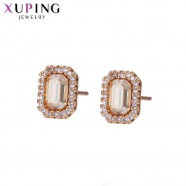 Позолоченные серьги  Xuping 96307-фианит шампань