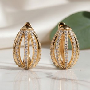 Позолочені сережки Xuping 22998 фото | Brulik