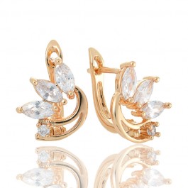 Позолоченные серьги Xuping 2591-белые фианиты