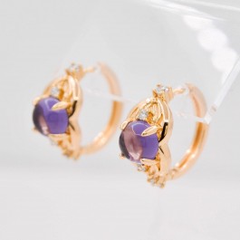 Роскошные серьги с фианитами оптом 10-2063 - фиолетовый