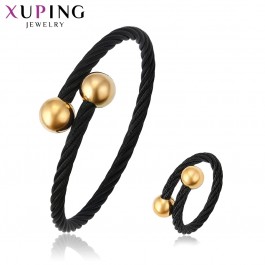 Стальной комплект Xuping  S-256 - черный+ золото Free