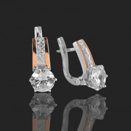 Серебряные серьги с золотыми вставками 41