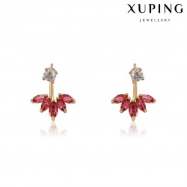 Позолоченные серьги Xuping  93880-малиновые фианиты