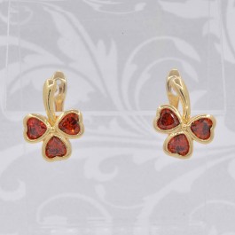 Очаровательные серьги с английским замком и фианитами 10-9070-красный