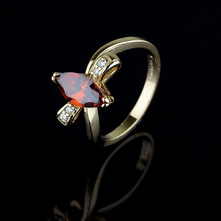 Позолоченное кольцо XP1942-красный фото | Brulik