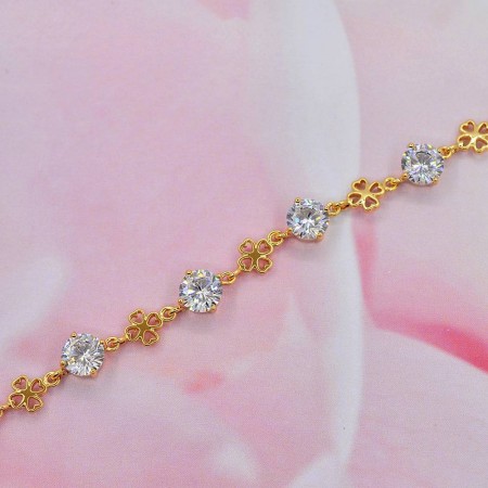 Позолоченный браслет с фианитами Xuping 10-7066-белый фото | Brulik