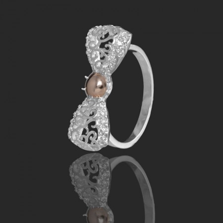 Серебряное кольцо с золотыми вставками 60 фото | Brulik