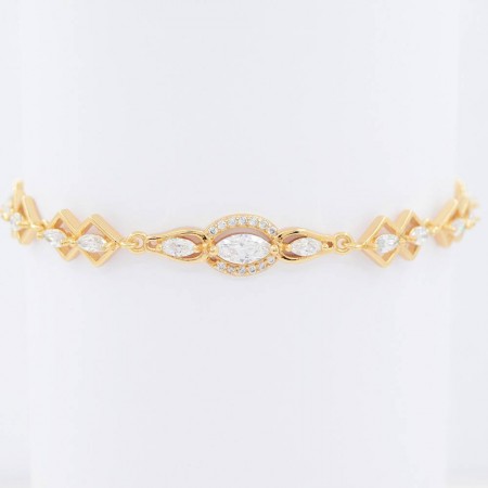 Искрящийся элитный браслет 10-7065-белый фото | Brulik