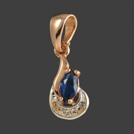 Позолоченный кулон Fallon 9624566-синий фото | Brulik