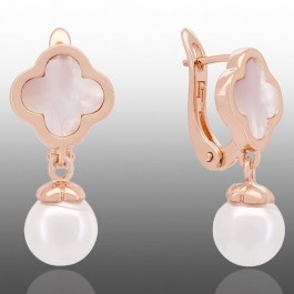 Позолочені сережки  з перлиною Fallon 82286900-білий