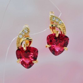 Отличные серьги ХР 10-2041-красный корунд