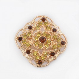 Светозарная брошь с фианитами в позолоте  191-27