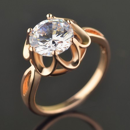 Позолоченное кольцо с фианитами Fallon 83200680 фото | Brulik