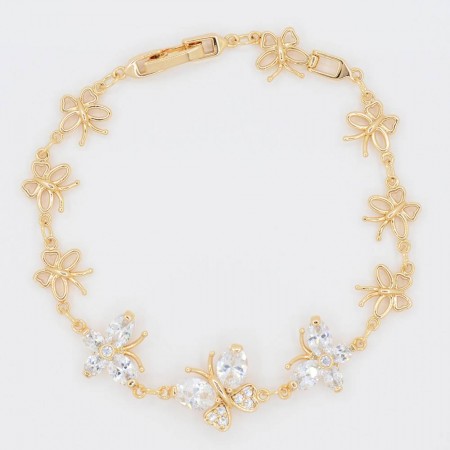 Живописный браслет в позолоте 10-7053-белый фото | Brulik