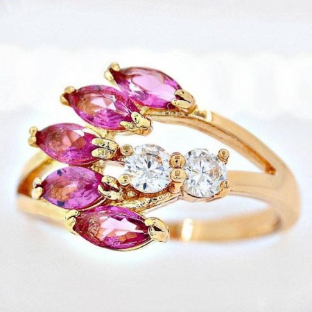 Шикарное кольцо Xuping 11410-красный корунд фото | Brulik