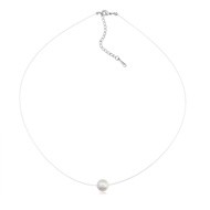 Колье невидимка с бусинкой Italina 24284-белый фото | Brulik