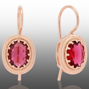 Позолочені сережки  Fallon 82233017-червоний фото | Brulik