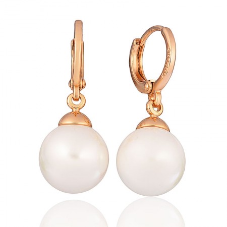 Позолочені сережки з перлинками Xuping 21649 фото | Brulik