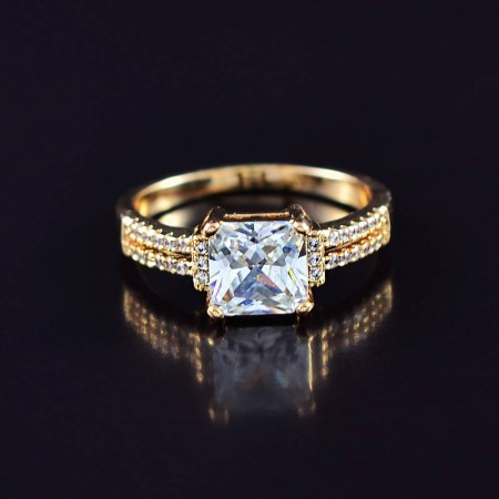 Позолоченное кольцо с фианитами XP 10-1943 фото | Brulik