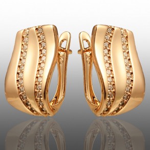 Позолочені сережки  Xuping 23639 фото | Brulik