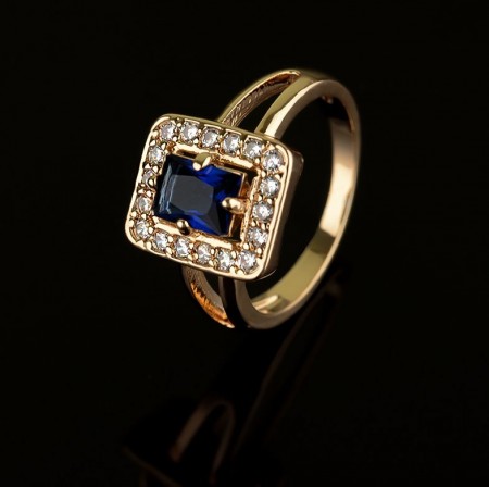 Позолоченное кольцо Fallon 83201410-синий фото | Brulik