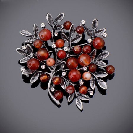 Стильная брошь-8439-желтый фото | Brulik