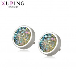 Серьги-гвоздики Xuping 99513-зеленые фианиты