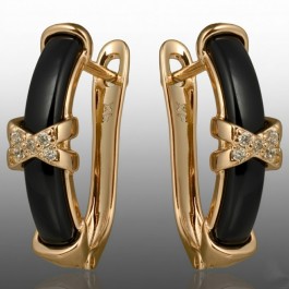Позолочені сережки керамічні Xuping 24682-чорні