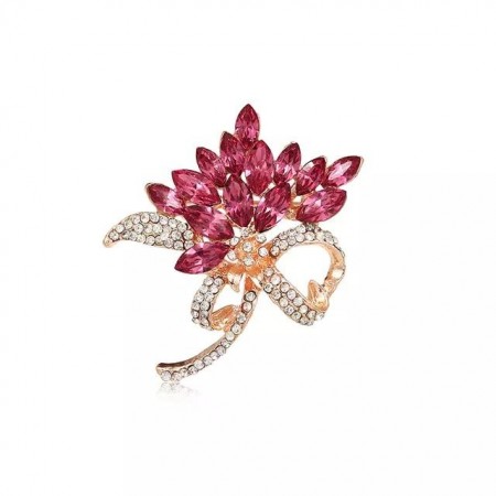 Брошь 8619-розовые фиалиты фото | Brulik
