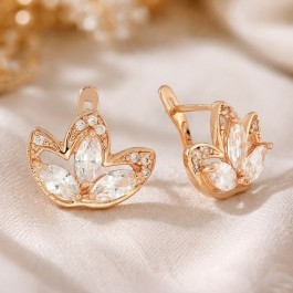 Позолочені сережки  Fallon 82200026-білі фіаніти