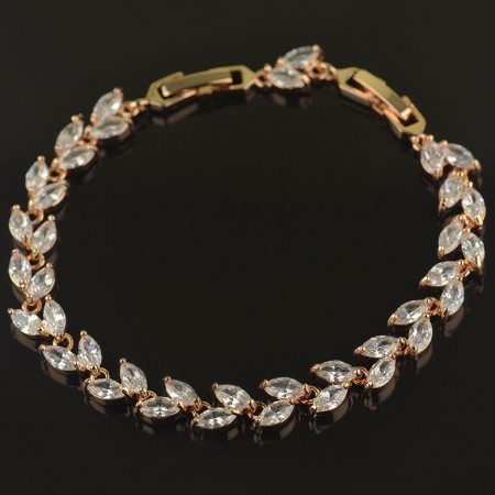 Позолоченный браслет Fallon 85200206-белый фото | Brulik