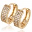 Потрясающе серьги-колечки с фианитами 18К 90184 фото | Brulik